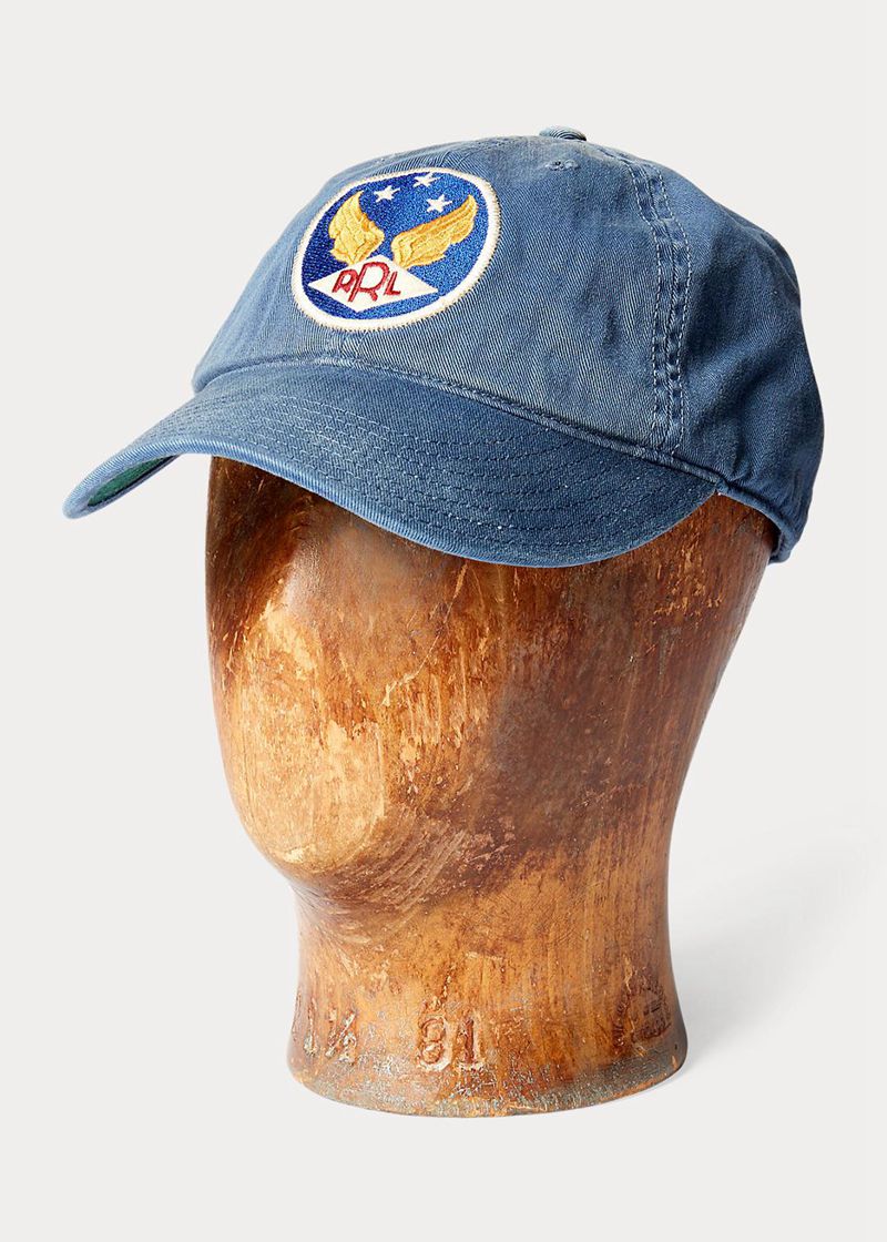 Czapka RRL Męska Niebieskie Garment-Dyed Twill Ball 375609-VIR